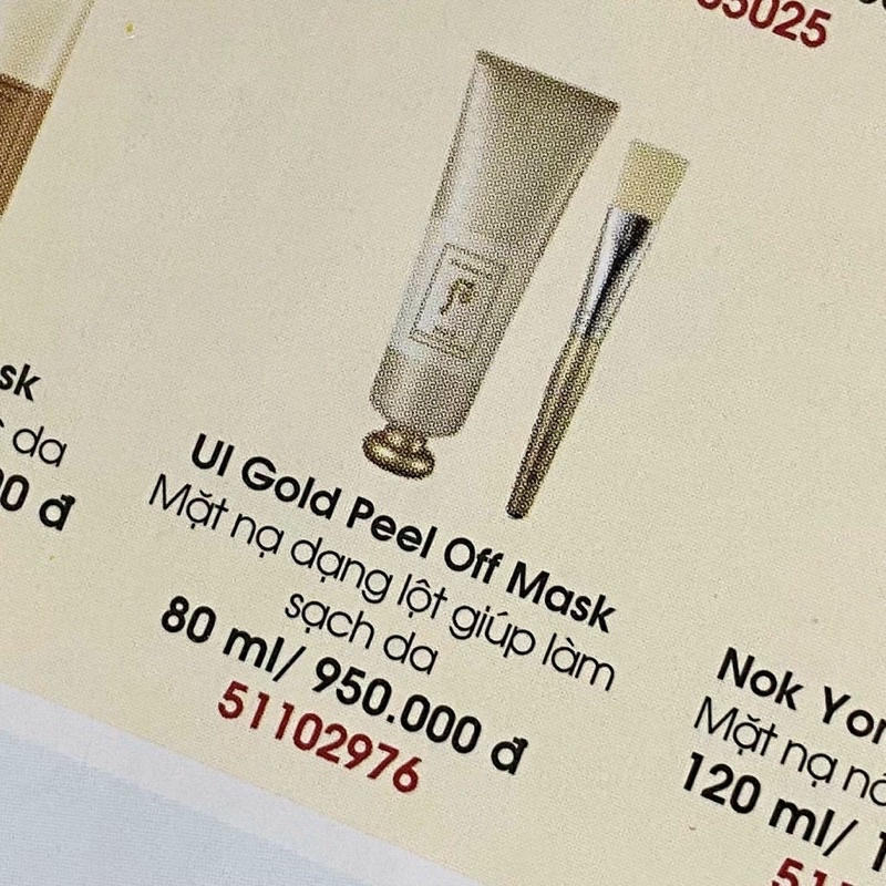 Combo 5 gói mặt nạ vàng lột whoo gold peef of mask date 2023