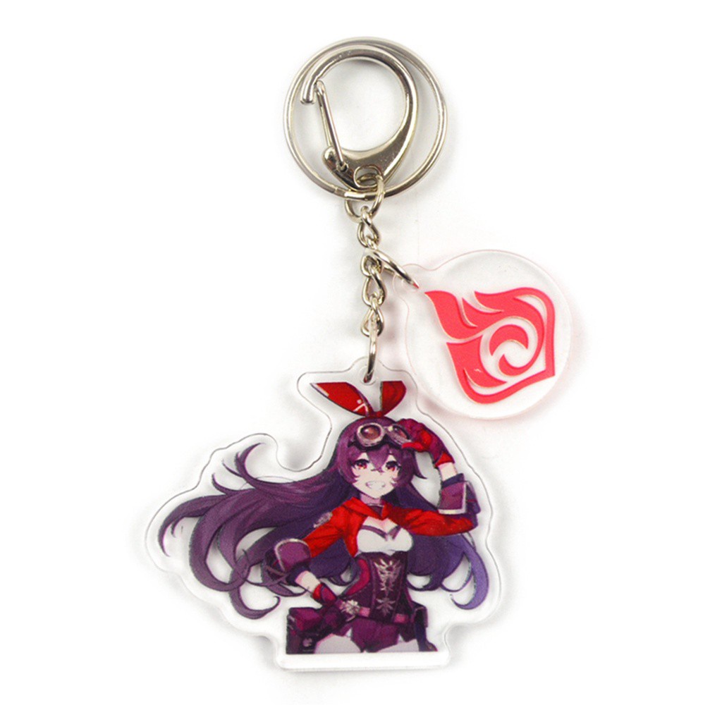 Móc Khóa Nhựa Acrylic Họa Tiết Hoạt Hình Genshin Dễ Thương 6cm