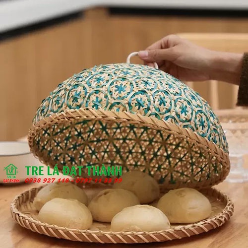 Lồng bàn mây tre đan hoa thị, LỒng bàn trang trí bằng tre, có nhiều màu