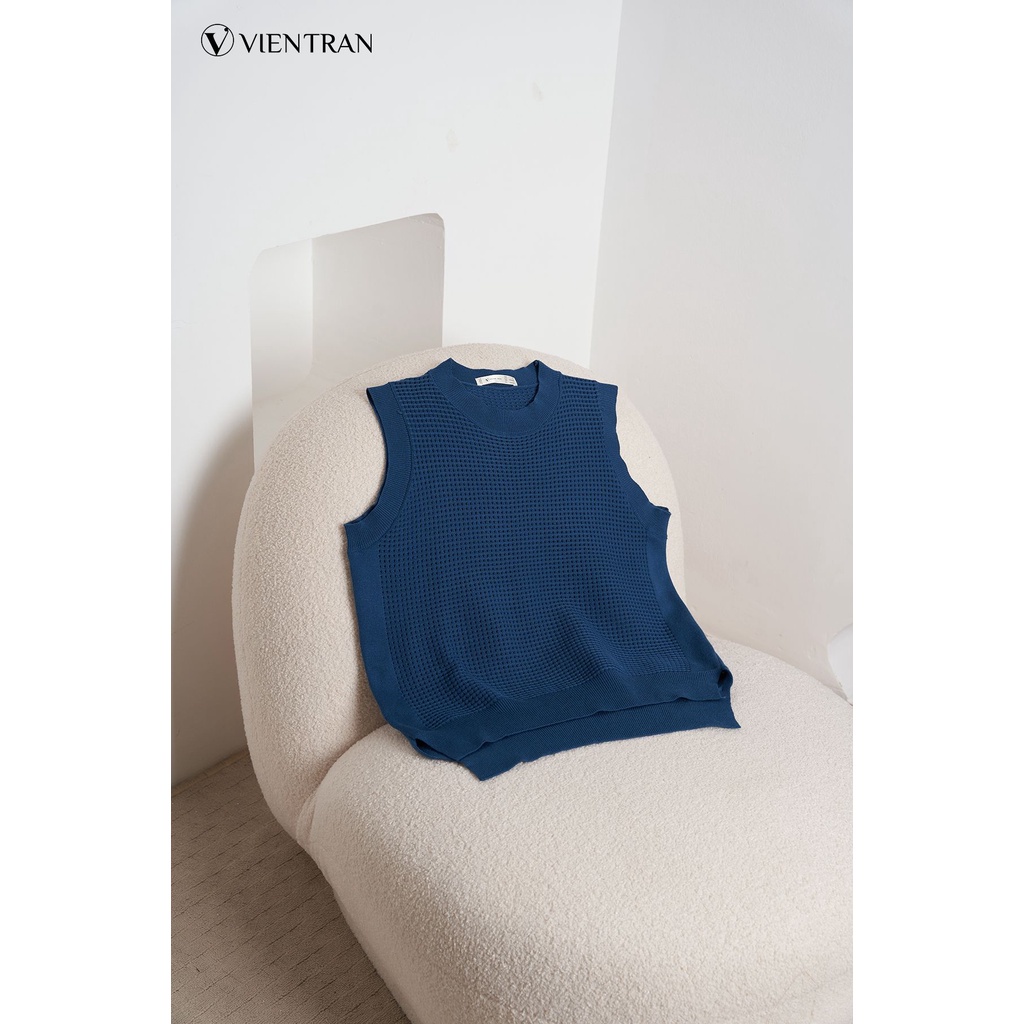 Áo gile nữ len dệt lỗ xẻ gấu by LEH  V61W21T057
