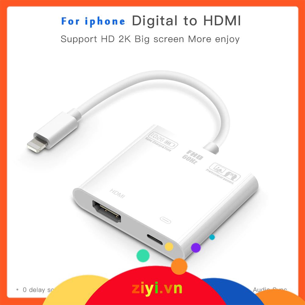 Lightning to Digital AV TV HDMI Cable Adapter For Ipad air iphone 6S 7 8 Plus 5S Ziyi