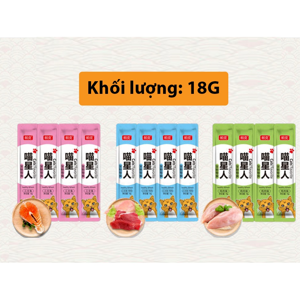 Súp thưởng cat's favorite/soup thưởng miêu vương-18g thanh lớn, soup thưởng cho chó mèo