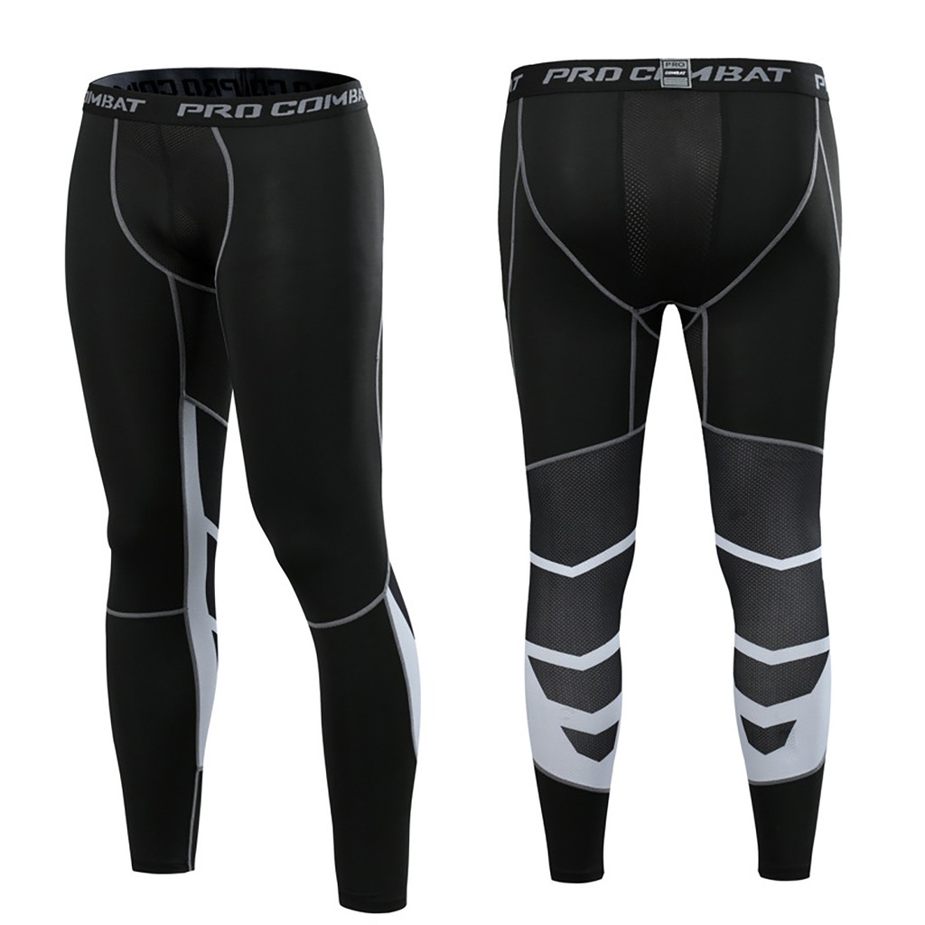 QUẦN GIỮ NHIỆT COMBAT PRO LEGGING NAM DÁNG LỬNG MÀU ĐEN