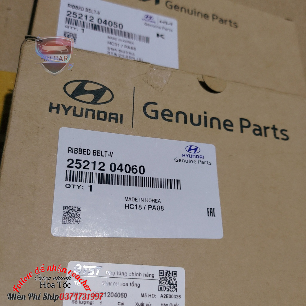 Dây curoa tổng, dây đai tổng xe Hyundai Grand I10   AT CHÍNH HÃNG  2521204060