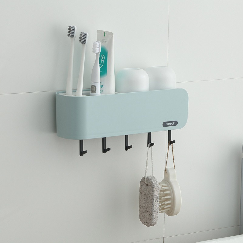 Giá Đỡ Bàn Chải Đánh Răng Có Móc Treo Tường Đa Năng Tiện Dụng Cho Nhà Tắm