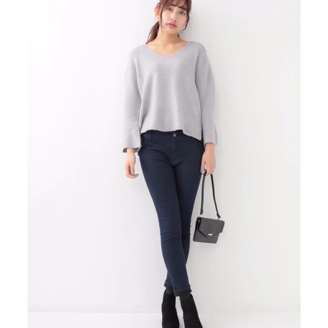 Quần Kaki Skinny EARTH Music&Ecology Hàng Xuất Dư Nhật Xịn Cao Cấp Dáng Ôm Chất Siêu Mịn Navy