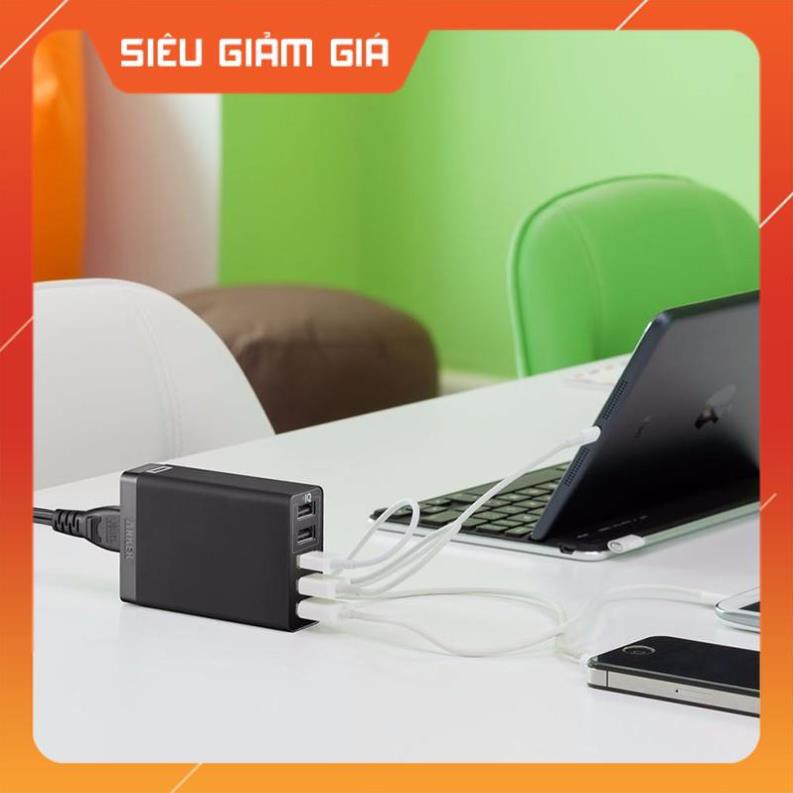 óc củ sạc nhanh 25W 5 cổng USB công nghệ PowerIQ hiệu Anker PowerPort 5 Lite (sạc nhanh Max 2.4A / Port) - Chính hãng
