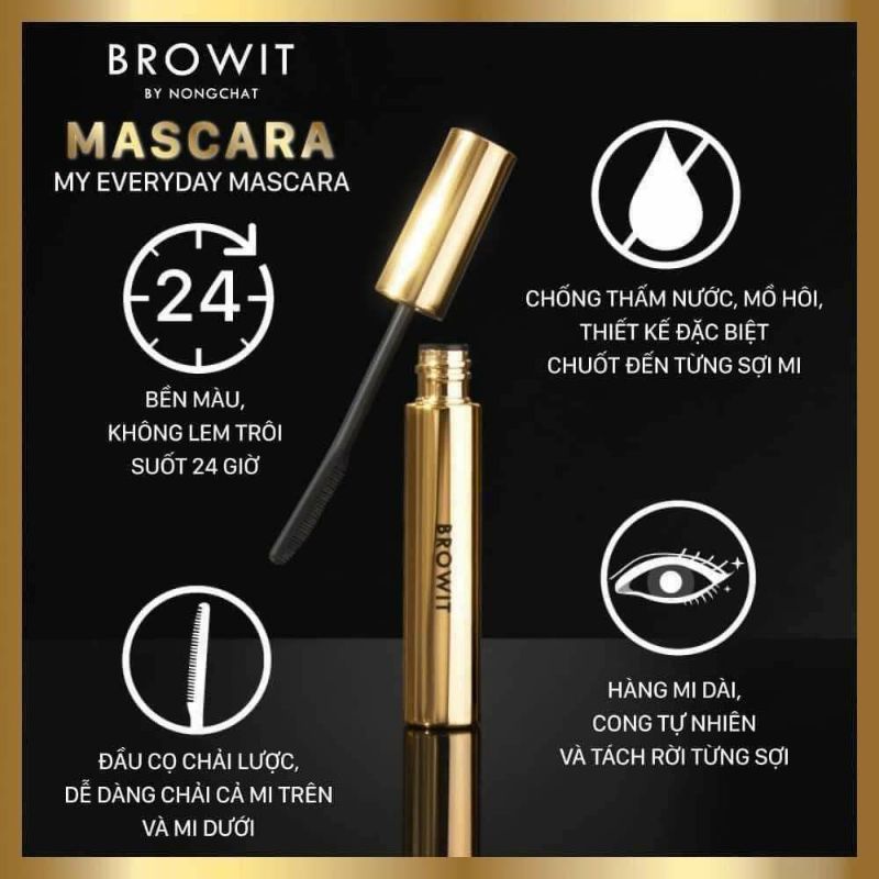 Mascara Browit by Nongchat My Everyday Thái Lan không lem, không trôi, không vón cục