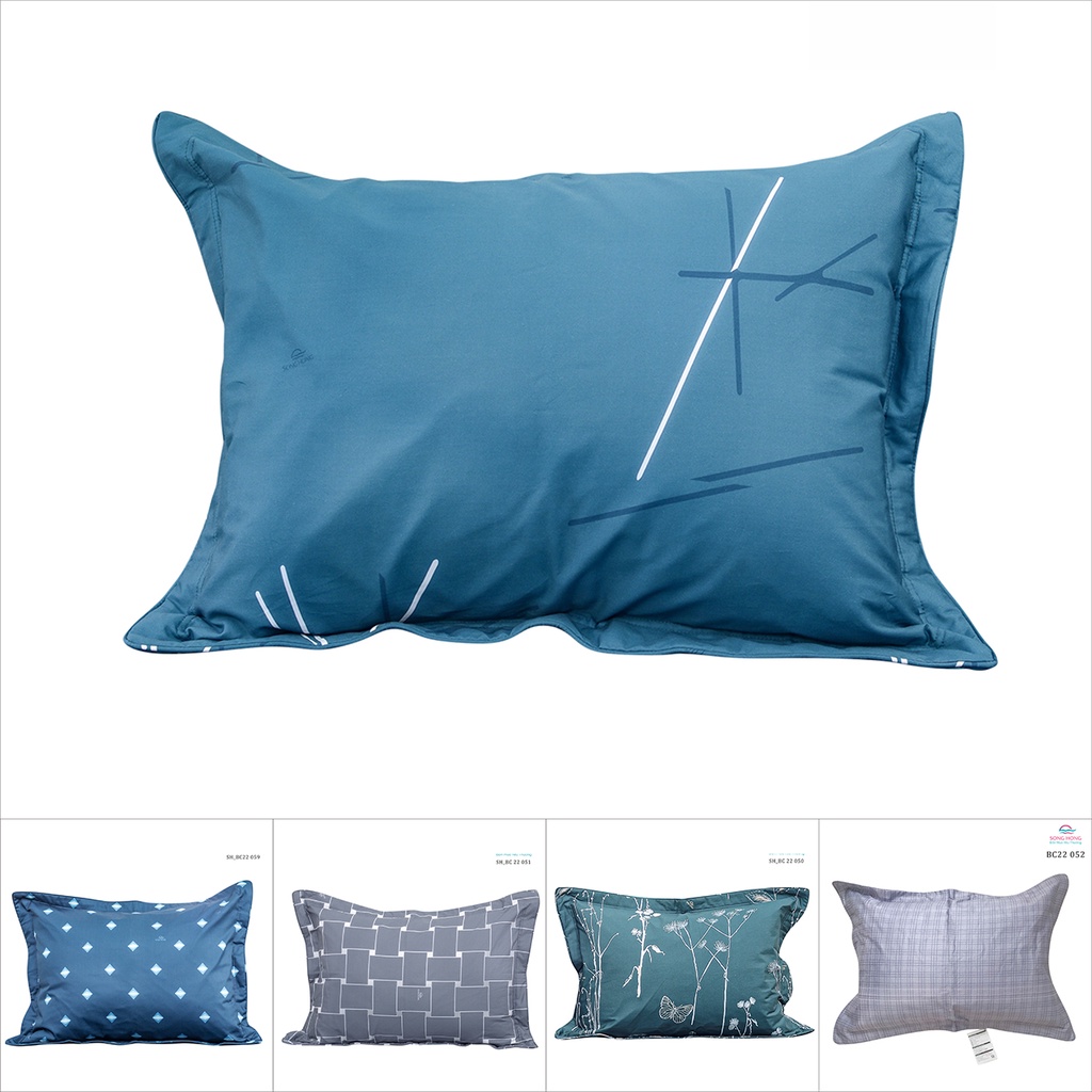 Ruột gối + Vỏ gối nằm Sông Hồng kích thước 45cm x 65cm - chất cotton - Hàng chính hãng