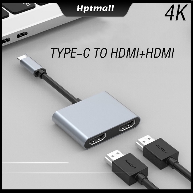 Đầu chuyển đổi Type-C sang HDMI USB 3.1 HD 4K cổng kép 2 trong 1 tiện dụng