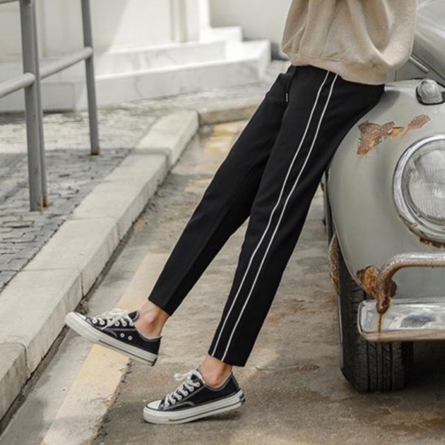 ( ẢNH THẬT ) Quần Baggy 2 Sọc - Chất Umi Hàn Co Giãn Thoải Mái