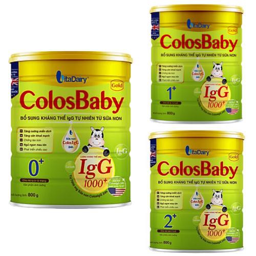 Sữa non Colosbaby Gold IgG 1000 0+, 1+, 2+ Lon 800g