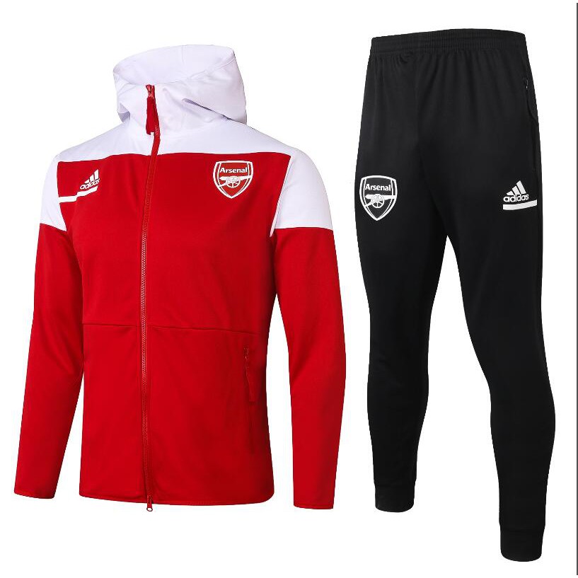 Áo Khoác Bóng Đá Tay Dài Có Mũ Trùm Khóa Kéo Toàn Diện Size S Đến 2XL 21 22 Arsenal Cho Nam