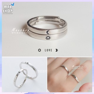 Nhẫn đôi MẶT TRĂNG và MẶT TRỜI bạc ý 925 cao cấp