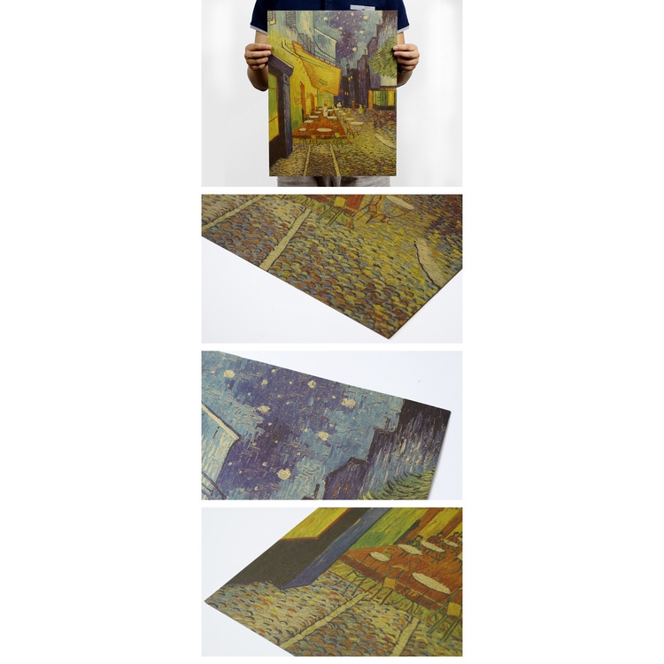 Tranh in hình bức họa sơn dầu của Van Gogh 36x47cm độc đáo dùng trang trí nội thất