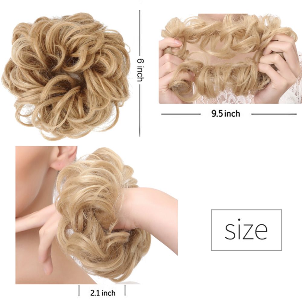 Dây buộc tóc MKEB phối tóc giả dạng tròn thời trang