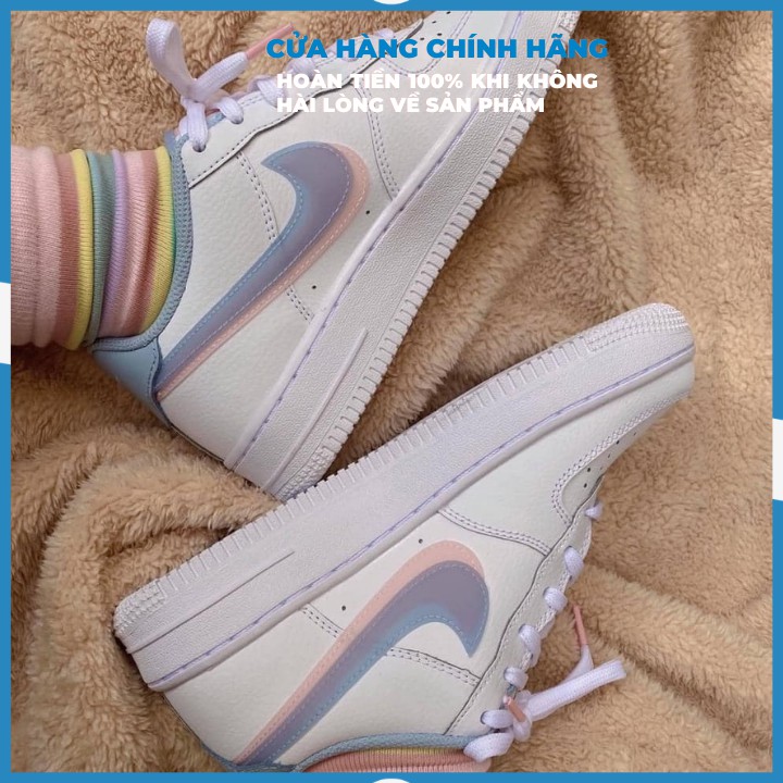 Giày sneaker Nike Air Force 1 Double Swoosh chính hãng cho nữ thấp cổ full box Present Original Sneakers