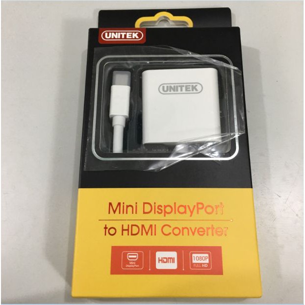 Cáp Mini Displayport -&gt; HDMI L Unitek Y6325 cáp chuyển từ máy tính, laptop Mini Displayport sang màn hình HDMI