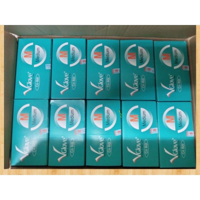 Găng Tay y tế có bột màu trắng