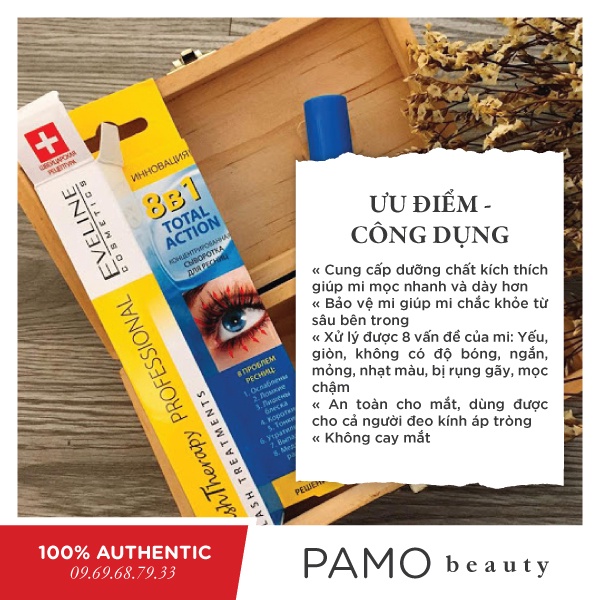 Huyết thanh dưỡng dài mi Eveline 8 in 1 Total Action | BigBuy360 - bigbuy360.vn