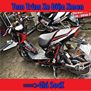 Tem Trùm  Xe Điện Đen Chỉ Đỏ