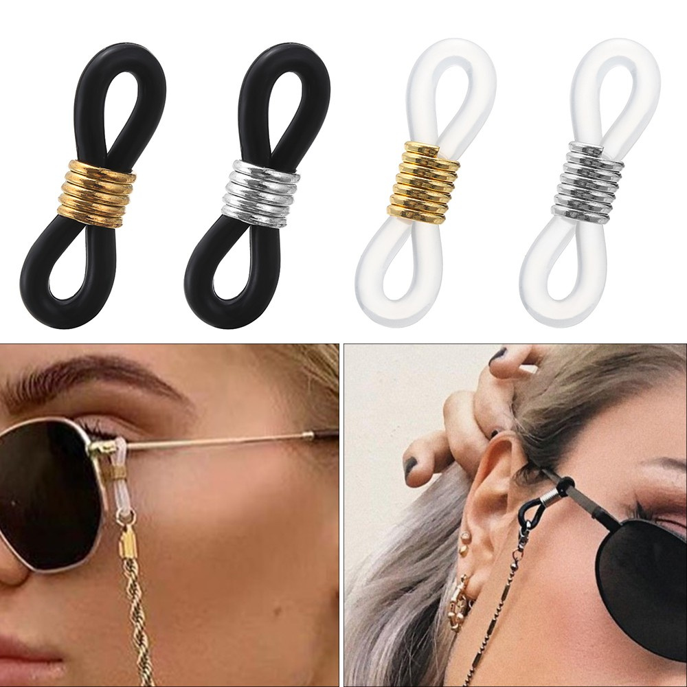Set 50 Phụ Kiện Giữ Dây Đeo Mắt Kính Màu Trắng Đen Chống Trượt Có Thể Điều Chỉnh Giá Đỡ