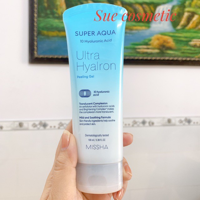 Tẩy Da Chết Missha Super Aqua Ultra Hyalron Peeling Gel 100ml mẫu mới giúp da mềm mịn và trắng sáng