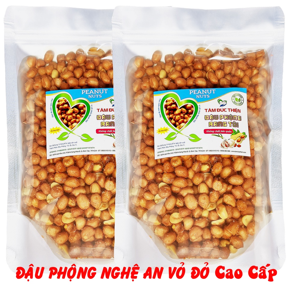 Combo 1K500GR Đậu Phộng Rang Tỏi Ớt Tâm Đức Thiện (3 x Túi 500GR)