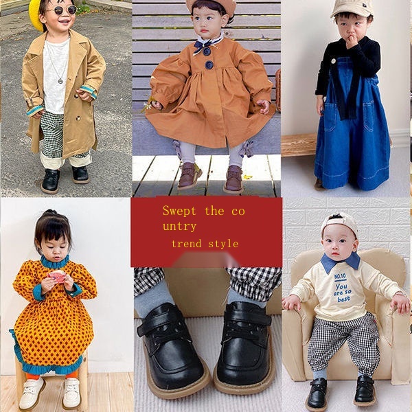 Giày Da Đế Mềm Phong Cách Anh Thời Trang Mùa Xuân Cho Bé Gái Tập Đi