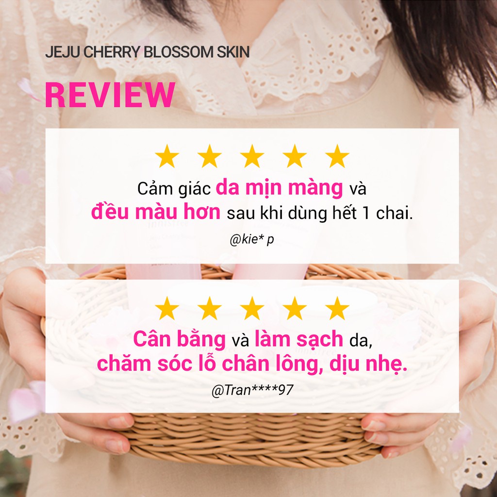 Nước cân bằng dưỡng ẩm sáng da từ hoa anh đào đảo Jeju innisfree Cherry Blossom 200ml