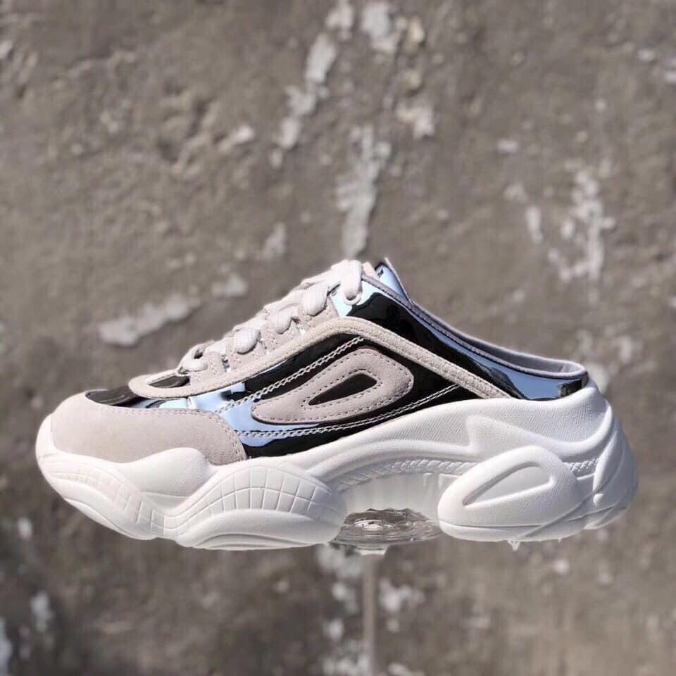 Sneaker Nữ Cực Xinh, Sục Thể Thao Độn Đế Nữ Cá Tính Màu Xám Bạc, Hàng Mang Nhẹ Đúng Size, Năng Động Cho Hoạt Động Ngoài