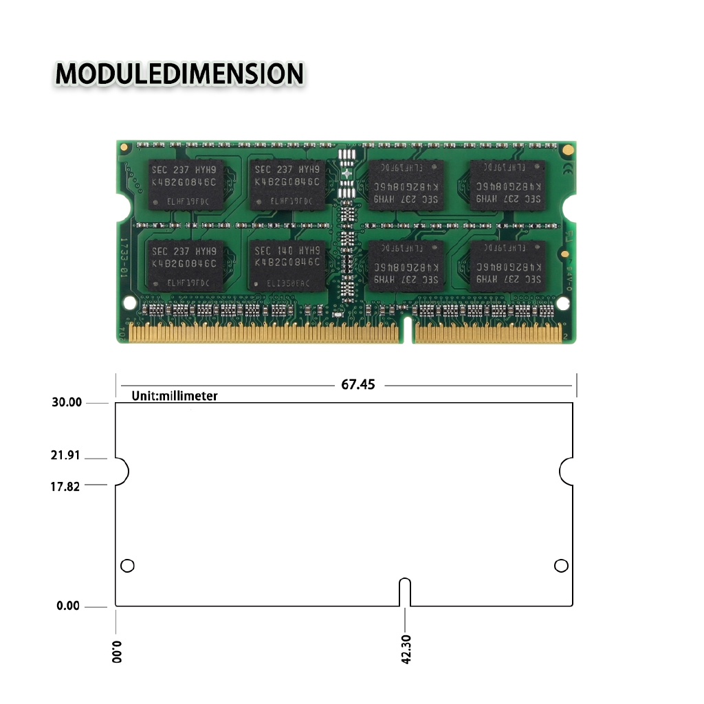 Bộ nhớ RAM Chuyên Dụng Cho Laptop Samsung 4GB 2RX8 DDR3 1066MHz PC3-8500S 204PIN SO-DIMM | BigBuy360 - bigbuy360.vn