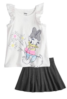Set áo + chân váy bé gái Disney