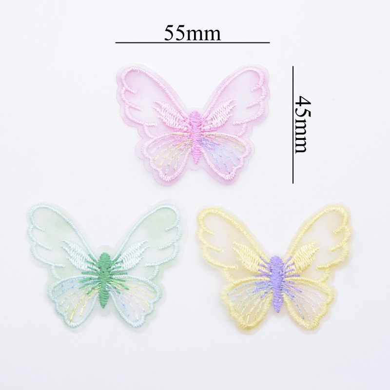 10 Miếng Vải Lưới Hình Bướm 55 * 45mm Tự Trang Trí Sổ Tay