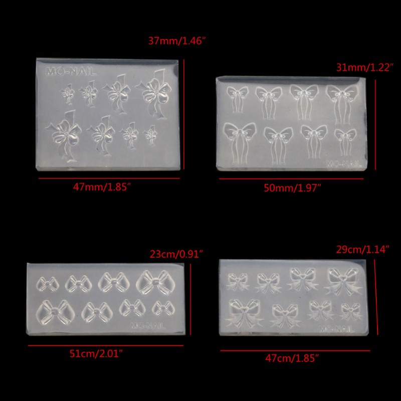 10m Khuôn Làm Móng Hình Nơ Nhỏ Bằng Silicone