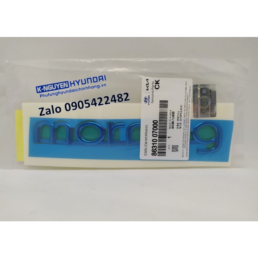 Logo chữ nổi dán đuôi xe KIA MORNING SLX - Mã số: 8631007000, 8631307000