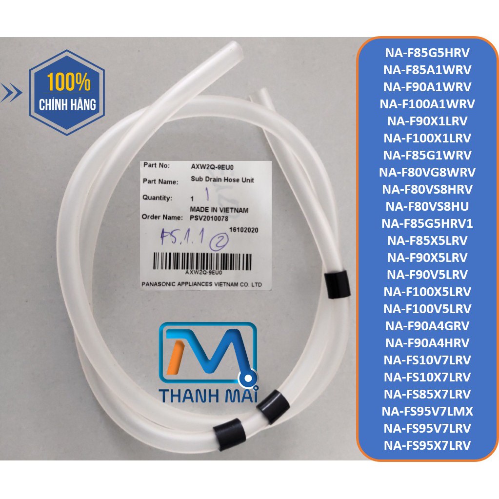 Ống hơi máy giặt F85G5HRV // F90A1WRV // F100X1LRV // FS10V7LRV // FS85X7LRV // FS95X7LRV