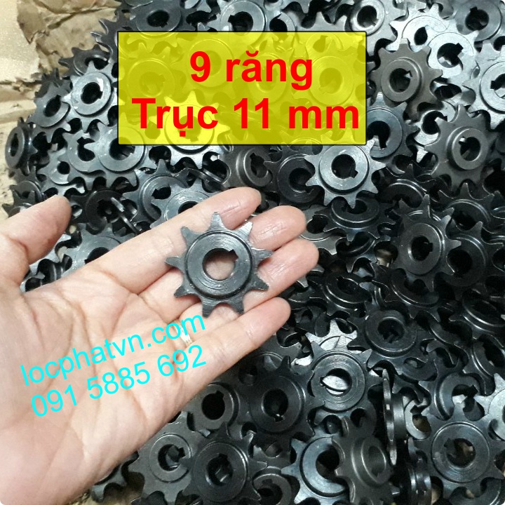 Nhông xe đạp điện 9 Răng - Bánh răng - Lỗ Trong 11 mm - Nhông motor NT11