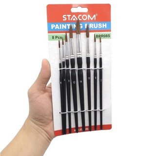 Bộ 8 Cọ Vẽ Stacom Đầu Tròn BPR08S
