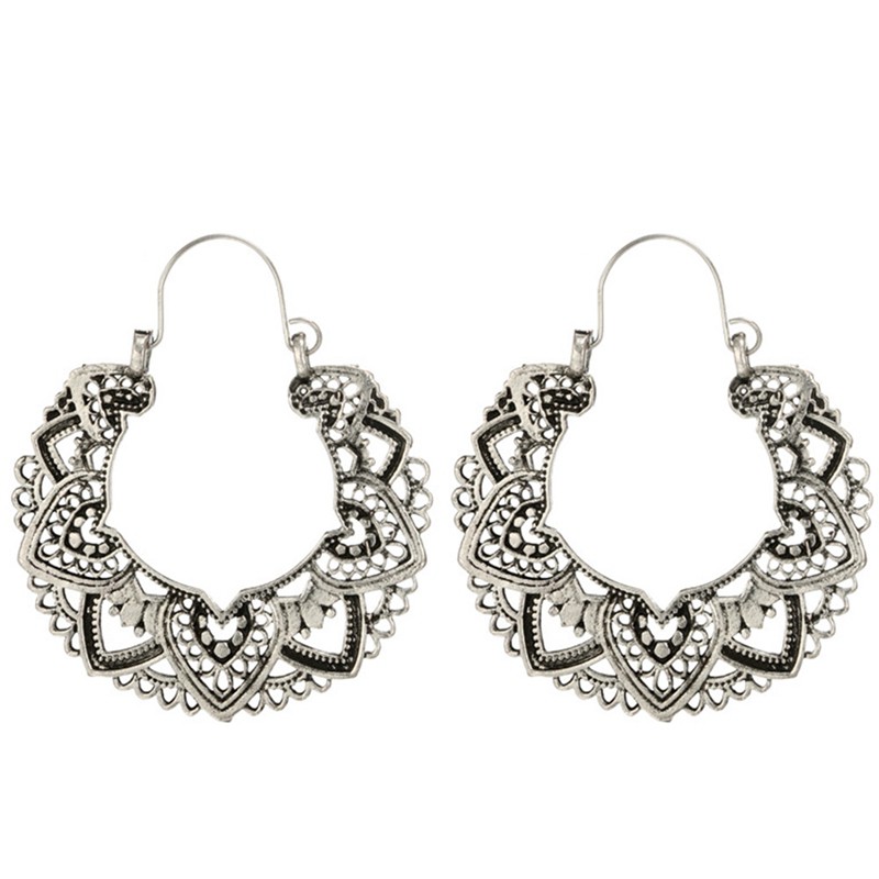 Đôi khuyên tai tròn phong cách Boho cổ điển cho nữ