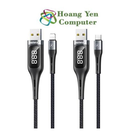 Cáp Sạc LIGHTNING Thông Minh Remax RC-096i Cho IPhone , IPad ( Hiển thị dòng sạc, Cài Giừ Tự Ngắt) - BH 6 Tháng 1 đổi 1 