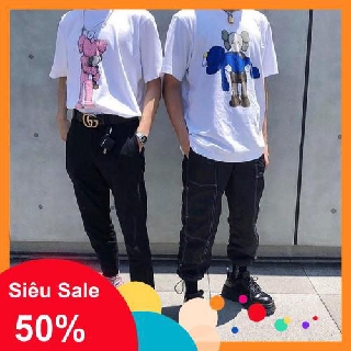 Áo Thun unsiex ♥️FREESHIP♥️ in chữ  KAWS HOẠT HÌNH