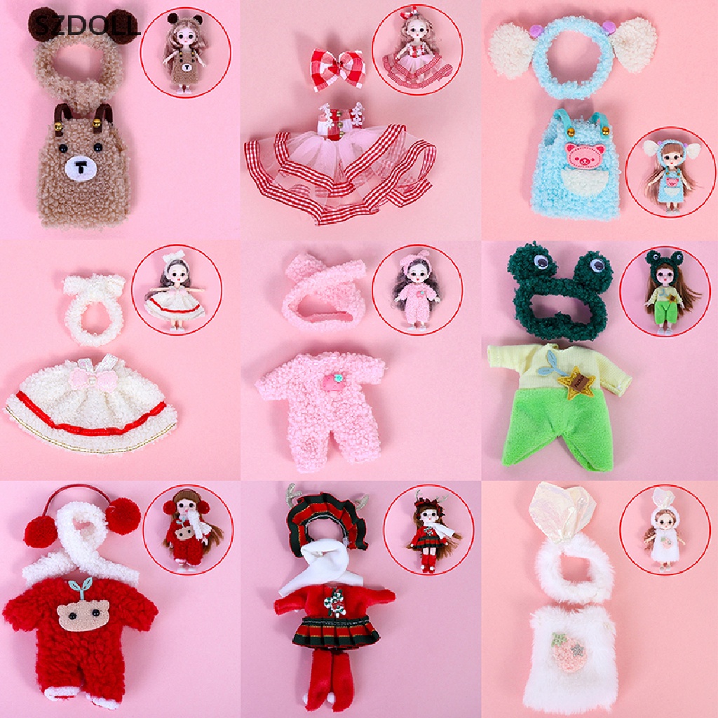 Set Đầm Đồ Chơi Búp Bê 16cm Dễ Thương Cho Bé Gái