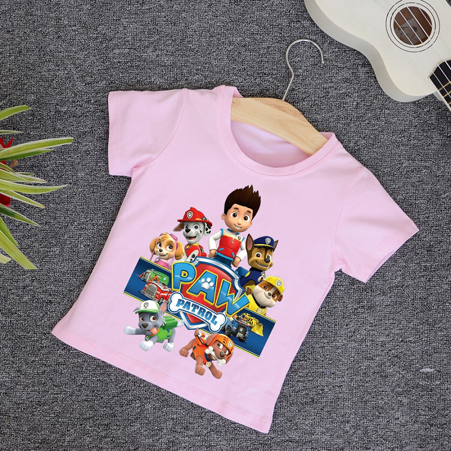 Áo Thun Đội Chó Cứu Hộ Paw Patrol Cho Bé Trai Bé Gái