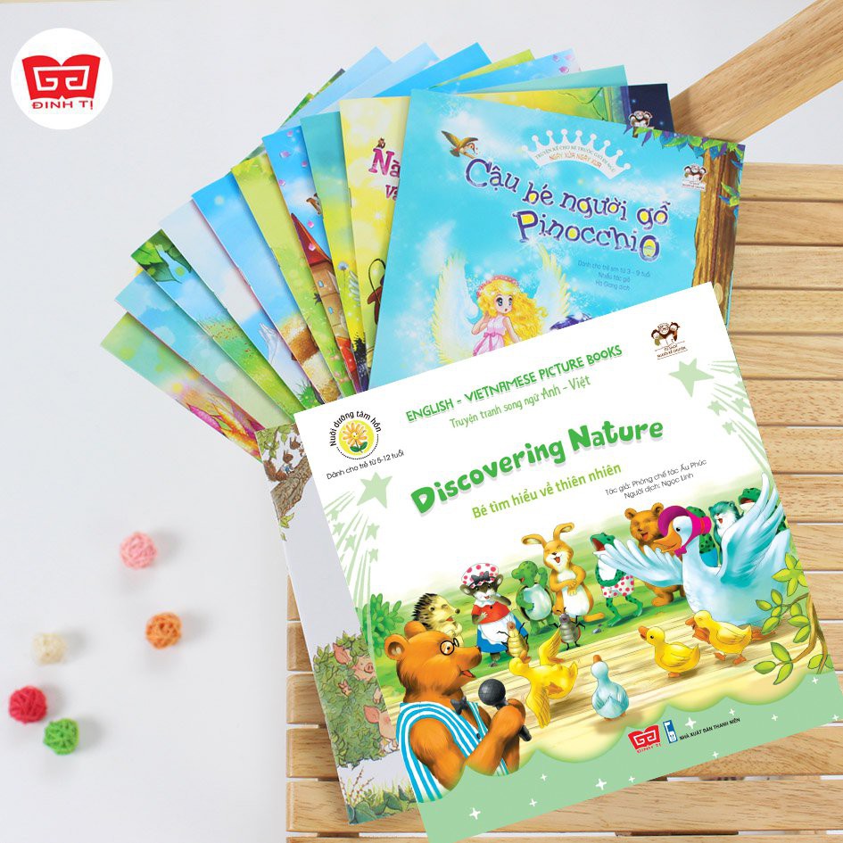 Sách - Combo Nuôi dưỡng tâm hồn ,Truyện tranh song ngữ Anh-Việt (10 tập) + Ngày xửa ngày xưa (10 tập)