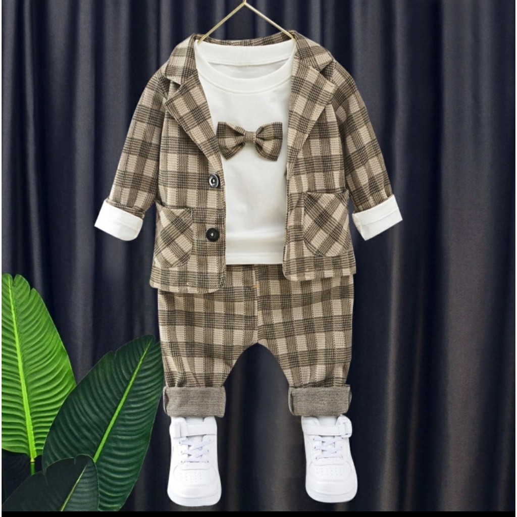 Set quần áo vest dạ kèm áo phông cực đẹp cho bé trai diện Tết (hàng Quảng Châu)