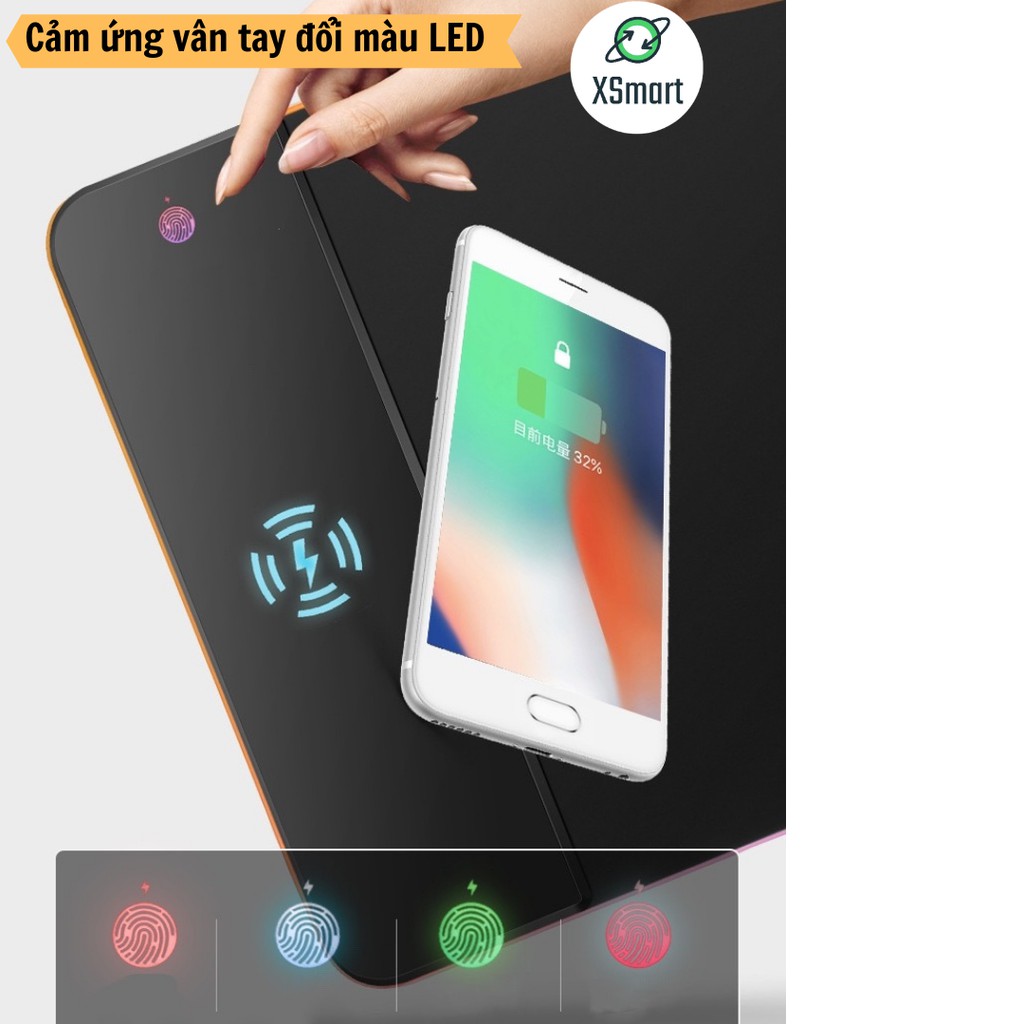 Lót Chuột Lớn LED RGB Tích Hợp Sạc Không Dây G96 PRO Cho Điện Thoại, Bàn Di Pad Chuột Có Nhiều Chế Độ Led Khác Nhau | BigBuy360 - bigbuy360.vn