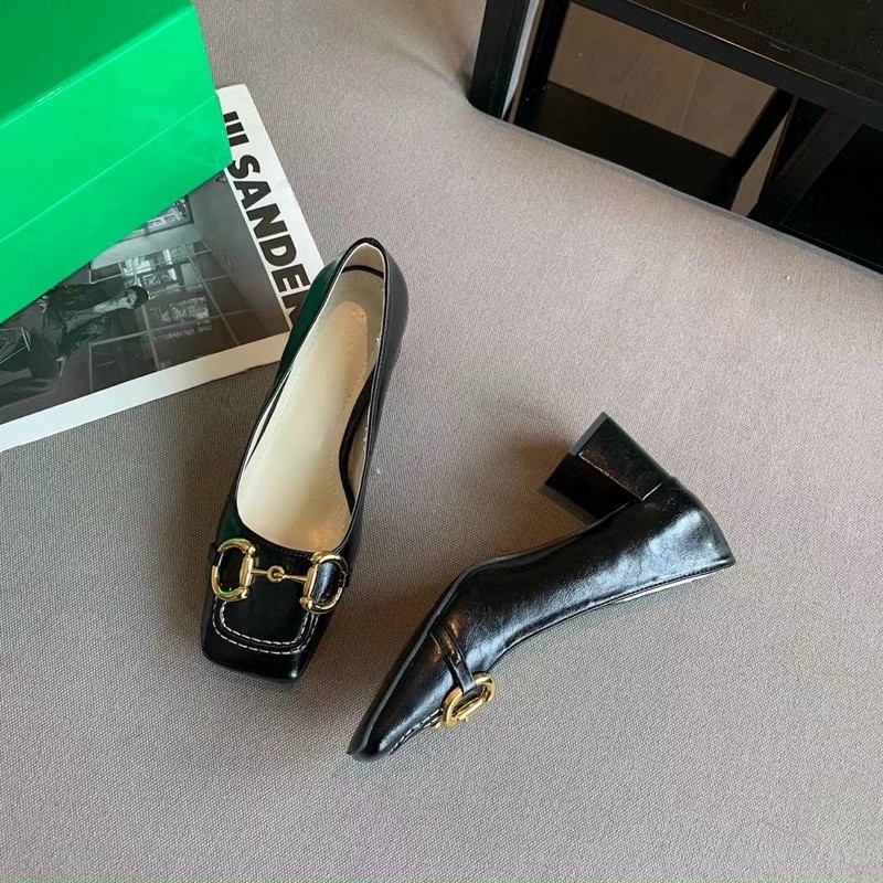 HÀNG FULL BOX CÓ SẴN Giày gót vuông khoá ngang 5cm