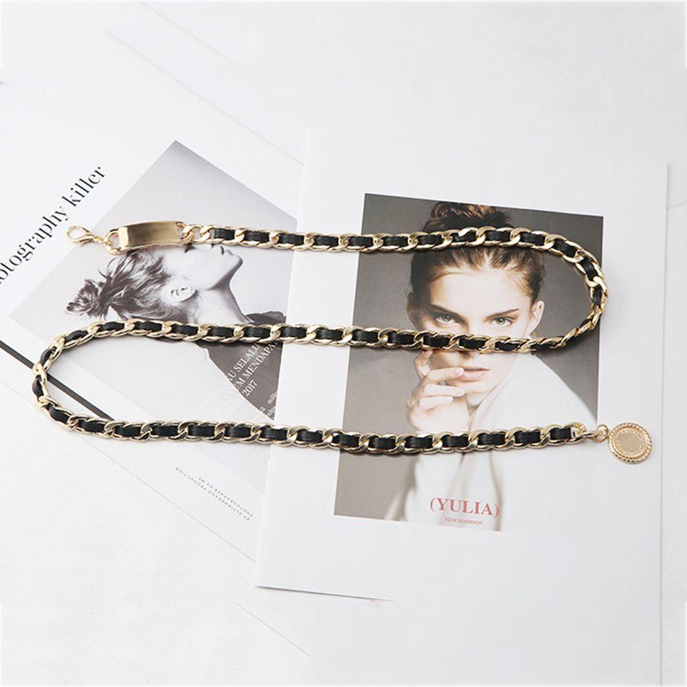 QQMALL Dây Xích Đeo Cơ Thể Bằng PU Đơn Giản Độc Đáo Dùng Mặc Đầm