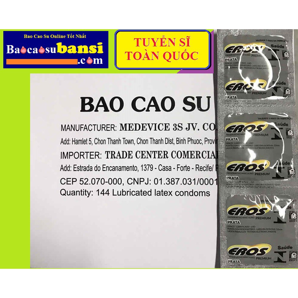 144 CÁI BAO CAO SU EROS DÀNH CHO GIA ĐÌNH - NHÀ NGHỈ - KHÁCH SẠN GIÁ RẺ TỐT NHẤT - TUYỂN SĨ TOÀN QUỐC CAM KẾT GIÁ TỐT